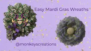 How to Make Two Easy Mardi Gras Decorations #tutorial #homedecor #wreath