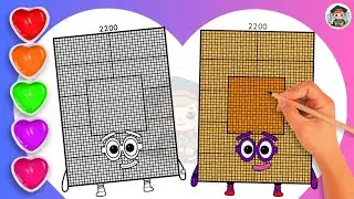 How To Draw Numberblock 2200 Coloring🌈 - Learn to draw Numberblock 2200 Coloring for kids