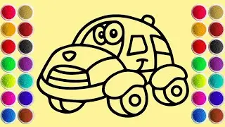 Relax and enjoy this satisfying sand painting of a cute car | easy step by step tutorial
