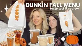 TRYING ALL OF DUNKINS NEW FALL MENU 2023 taste test 🎃 nutty pumpkin pumpkin spice everything !!
