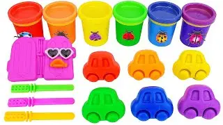Satisfying Video l How to Make Playdoh Lollipop Candy into Rainbow Cars & Ice Cream Cutting ASMR #76