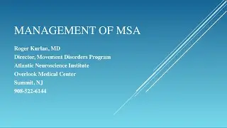Management of MSA