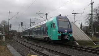 Bahnverkehr in Ahrensburg mit Br 112 + Dostos, Stadler KISS und Br 146.3 + Dostos
