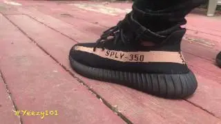 Yeezy Boost 350 V2 - Copper - ON FOOT - CLOSE UP