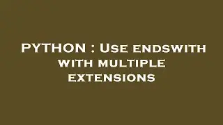 PYTHON : Use endswith with multiple extensions