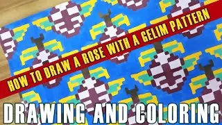 How to Draw a Rose with a Gelim Pattern | Unique Art Tutorial