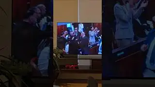 Protester gets kicked out of President Trump's speech at the Knesset #trump #israel #bibi #trending