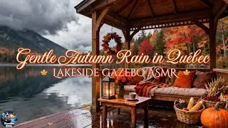 🍂 Gentle Autumn Rain in Qu&eacute;bec 🇨🇦 Lakeside Gazebo ASMR 🌧️ Stress Relief | Relaxation | Sleep Aid 🎧