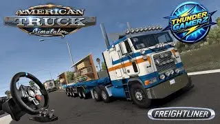 Classic Freightliner FLB Loading Nitrogen at Cargo Yard | American Truck Simulator | Logitech G29