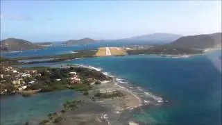 Arrival to Beef Island (TUPJ) in a Lear 35