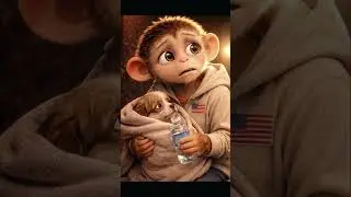 A Silent Cry in the Dark 🥺🌙 | Baby Monkey&rsquo;s Brave Rescue ❤️ #shorts