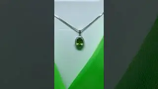 Oval peridot and cubic zirconia necklace