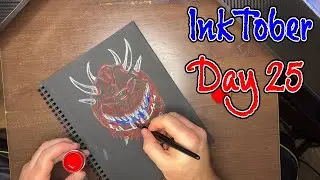 Cacodemon Drawing Time-lapse for InkTober Day 25 Prompt - Infrerno