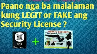 Paano nga ba natin malalaman kung Legit or Fake ang ating Security License ?