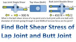 Find Avg Bolt Shear Stress of Lap Joint and Butt Joint (Strength of Materials Problem and Solution)