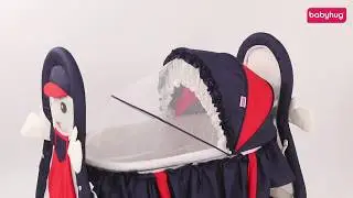 Babyhug Boy Print Cradle with Mosquito Net and Swing Lock Function