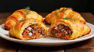 Есть 2 картофелины? Приготовьте эти невероятные круассаны с пикантной мясной начинкой!