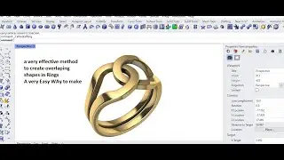 How to create overlaping shape rings in rhino vid 64