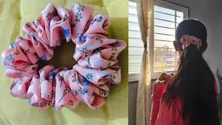 Big XL giant scrunchies //How to make fabric rubber band/Diy scrunchie tutorial