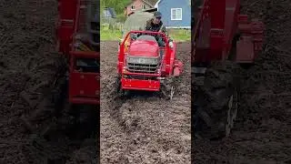 Yanmar af22 фрезеровка под огород #юмор #огород #газон  #тракторим_и_пашем #yanmar