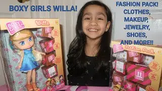 BOXY GIRLS DOLL WILLA + FASHION PACK UNBOXING! ACCESSORIES: CLOTHES, SHOES, JEWELRY, AND MORE!