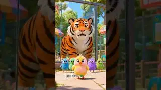 Danger!!! The chicks were almost attacked by a tiger #shorts #chicks #zoo #pets #animals #tiger