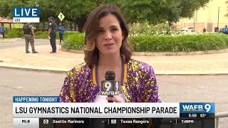 LSU Gymnastics National Championship parade, celebration