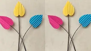 Easy wall hanging craft ideas/How to make paper leaf/Wall hanging craft ideas/Village art crafts