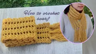 สอนถักผ้าพันคอไหมพรมง่ายๆ🌷|how to crochet scarf for beginners | Kataiythong