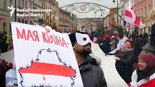 Protesters In Europe Condemn Lukashenko's 'Sham' Vote | Belarus Presidential Elections