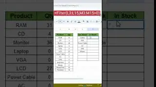 Excel Shortcut Tricks - Filter Formula😛 #excel #msexcel #eleganceacademy #ytshorts #shorts #filter