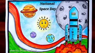 National Space Day Drawing easy | National Space Day Poster Ideas | Easy Poster Drawings