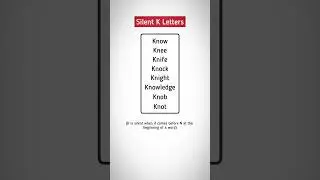 Silent &ldquo;K&rdquo; Letters in English Words | #easyenglisheveryday #education #englishlearningclass #english