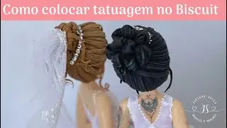 Tatuagem no Biscuit | tatuagem em boneca de Biscuit | tatuagem em noiva de biscuit | porcelana fria