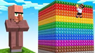 Mining 100 LAYERS in a LUCKY BLOCK CHUNK in Minecraft..