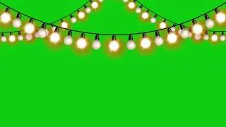 Light Bulb String Animation Green Screen No Copyright Footage | Christmas / New Year Light Animation