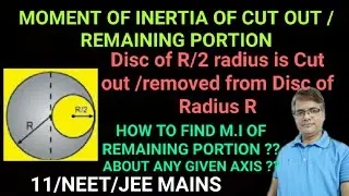 Moment of inertia of remaining part||remaining portion||Cut out part||disc with hole||remaining disc