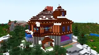 Minecraft Tutorial - How to build Santa's house, castle build, christmas ideas, minecraft lets play