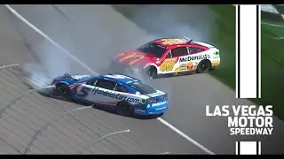 Kyle Larson, Bubba Wallace make contact, cause wreck at Las Vegas