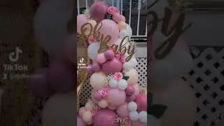 baby shower decor |pink blush and dusty pink balloon garland |Boho chair decor