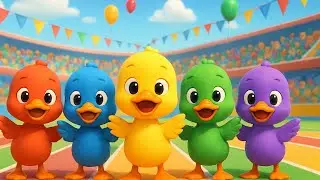 Five Colour Ducks Race 🦆 | Learn Colors for Kids | Fun 3D Animation