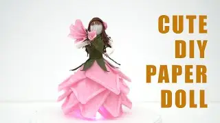 DIY|  Beautiful Paper Doll | Crepe flower fairy doll decoration idea | HAC