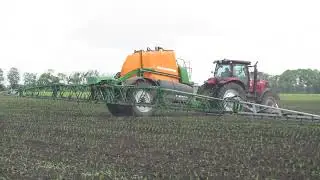 2023.05.28. Amazone UX62 spraying corn with Case Puma 155 part 2.
