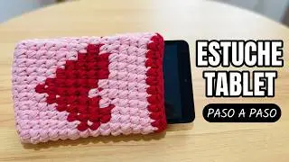 Estuche para Tablet en Trapillo Crochet | Técnica Tapestry | Paso a Paso