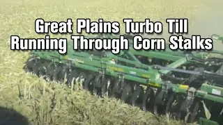 Great Plains Turbo Till Running Through Corn Stalks