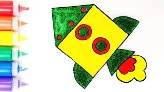 Glitter Rocket coloring and drawing Learn Colors for kids ,Toddlers| Foam kids art
