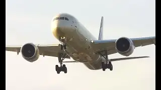 Windy Etihad Dreamliner Landing at Heathrow