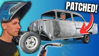 Резка и сварка автомобиля Chevrolet 1955 года выпуска мистера Сэма.