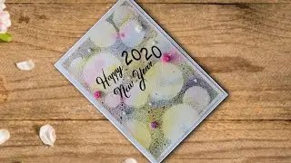 Открытка с Новым 2020 годом, выполненная вручную акварелью