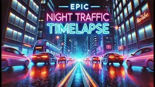 Fast-Paced City Life, Neon Lights & Traffic Rush - Hypnotic Night Drive, Stunning Timelapse